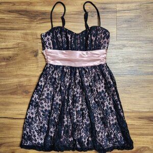 Speechless Black & Pink Lace Dress Size Small